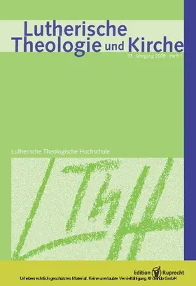 Behrens |  Lutherische Theologie und Kirche | eBook | Sack Fachmedien