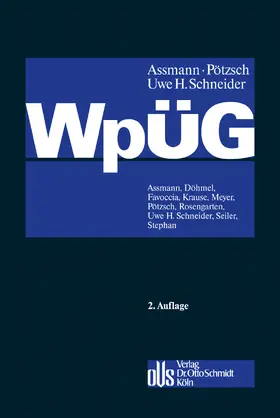 Assmann / Pötzsch / Schneider | Wertpapiererwerbs- und Übernahmegesetz - Vorauflage, kann leichte Gebrauchsspuren aufweisen. Sonderangebot ohne Rückgaberecht. Nur so lange der Vorrat reicht. | Buch | sack.de
