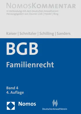 Kaiser / Schnitzler / Schilling |  Bürgerliches Gesetzbuch BGB Band 4: Familienrecht - Mängelexemplar, kann leichte Gebrauchsspuren aufweisen. Sonderangebot ohne Rückgaberecht. Nur so lange der Vorrat reicht. | Buch |  Sack Fachmedien