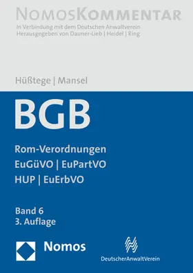 Hüßtege / Mansel / Bach |  BGB  | Buch |  Sack Fachmedien