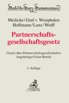 Meilicke / Graf v. Westphalen / Hoffmann | Partnerschaftsgesellschaftsgesetz - PartGG - Vorauflage, kann leichte Gebrauchsspuren aufweisen. Sonderangebot ohne Rückgaberecht. Nur so lange der Vorrat reicht. | Buch | 200-510596555-9 | sack.de