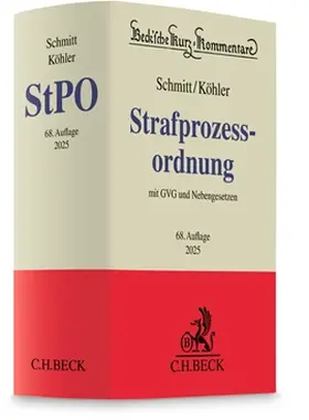 Schmitt / Köhler |  Strafprozessordnung StPO - Vorauflage, kann leichte Gebrauchsspuren aufweisen. Sonderangebot ohne Rückgaberecht. Nur so lange der Vorrat reicht. | Buch |  Sack Fachmedien
