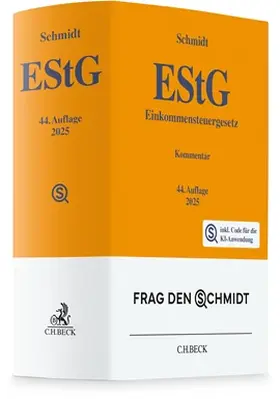 Schmidt |  EStG Einkommensteuergesetz + KI-Anwendung FRAG DEN SCHMIDT (Chat-Book) - Vorauflage, kann leichte Gebrauchsspuren aufweisen. Sonderangebot ohne Rückgaberecht. Nur so lange der Vorrat reicht. | Buch |  Sack Fachmedien