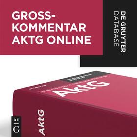 Großkommentar AktG Online | De Gruyter | Datenbank | sack.de
