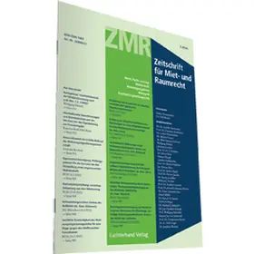 ZMR - Zeitschrift für Miet- und Raumrecht | Luchterhand Verlag | Datenbank | sack.de