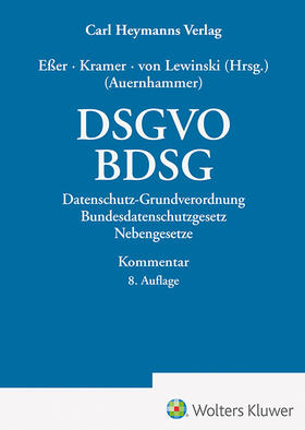 Auernhammer, DSGVO / BDSG - Kommentar | Carl Heymanns Verlag | Datenbank | sack.de