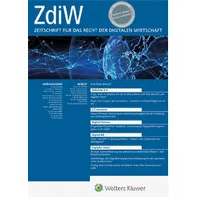  ZdiW - Zeitschrift für das Recht der digitalen Wirtschaft | Datenbank |  Sack Fachmedien