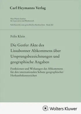  Die Genfer Akte des Lissabonner Abkommens über Ursprungsbezeichnungen und geographische Angaben (GWR 202) | Datenbank |  Sack Fachmedien