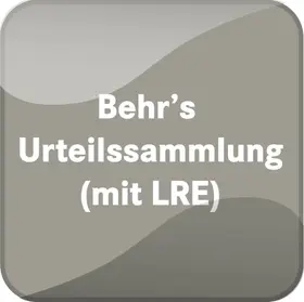  Behr's Urteilssammlung (mit LRE) | Datenbank |  Sack Fachmedien