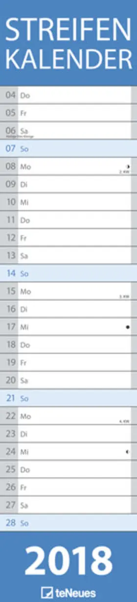 teNeues |  Streifenkalender BLAU 2018 | Sonstiges |  Sack Fachmedien