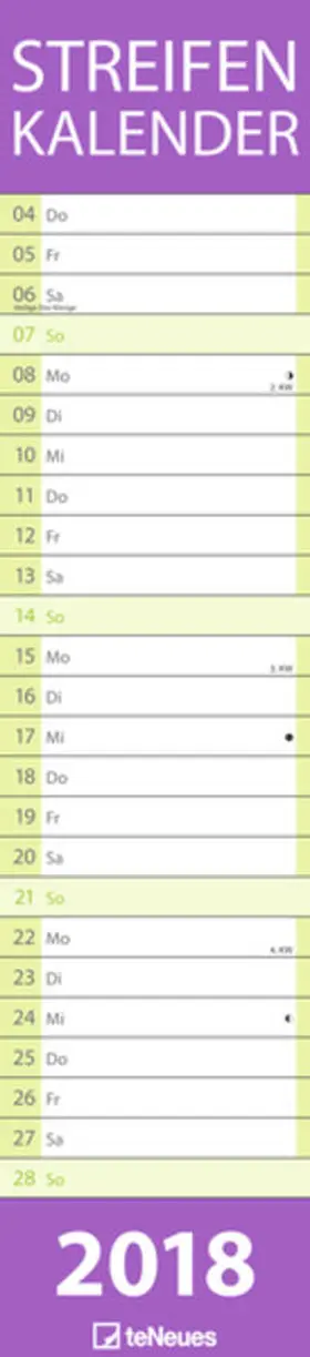 teNeues |  Streifenkalender PASTELL 2018 | Sonstiges |  Sack Fachmedien