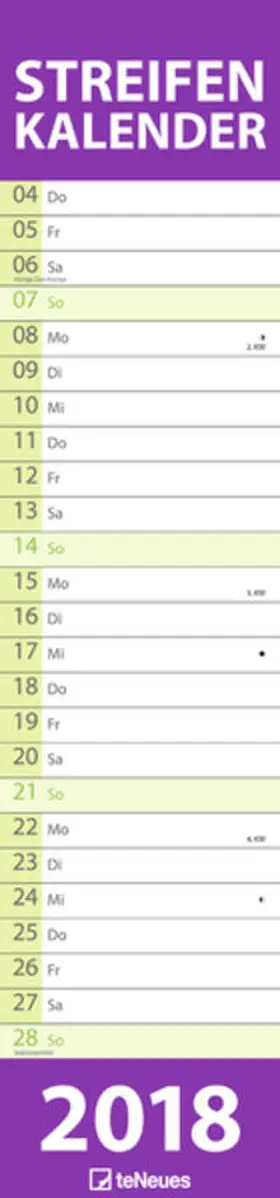teNeues |  Streifenkalender XL PASTELL 2018 | Sonstiges |  Sack Fachmedien