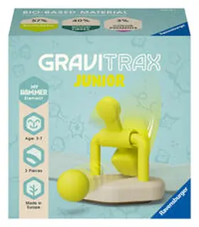  Ravensburger GraviTrax Junior Element Hammer - Erweiterbare Kugelbahn für Kinder, Murmelbahn überwiegend aus nachwachsenden Rohstoffen mit Themenwelten, Lern- und Konstruktionsspielzeug ab 3 Jahren | Sonstiges |  Sack Fachmedien