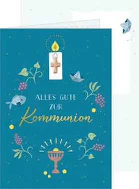  Grußkarte - Alles Gute zur Kommunion (petrol) | Sonstiges |  Sack Fachmedien