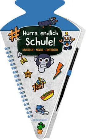  Schultüten-Kratzelbuch - Funny Patches - Hurra, endlich Schule! (blau) | Buch |  Sack Fachmedien