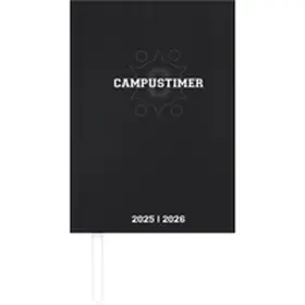  Campustimer Black - A6 Semester-Planer - Studenten-Kalender 2025/2026 - Notiz-Buch - schwarz - Weekly - Alpha Edition | Buch |  Sack Fachmedien