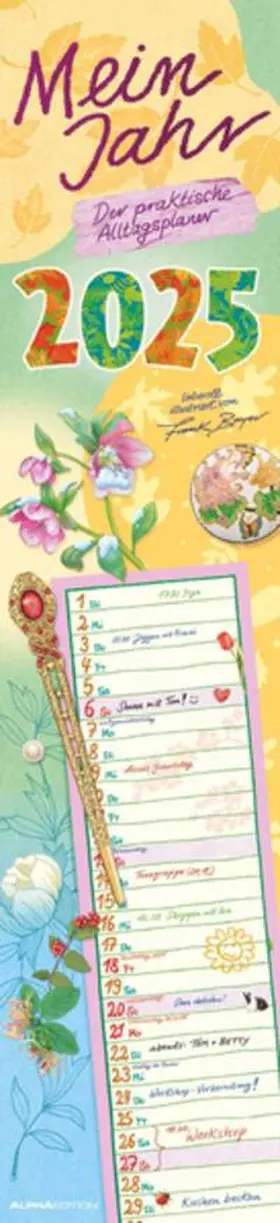 Alpha Edition |  Alpha Edition - Mein Jahr - Der praktische Alltagsplaner 2025, 11,3x49,5cm, Familienkalender mit einer Spalte für Termine, nützliche Tipps auf jedem Blatt, Ferientermine DE/AT/CH, Kalendarium DE | Sonstiges |  Sack Fachmedien