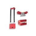 SKIN Tasche BASIC Gr. XL (Habersack) rubin-rot / gefertigt aus Nylon und Leder / im Set mit ergonomisch gepolstertem Tragegurt & rutschfester Buchstütze mit Gummikante