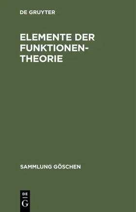 [unknown] |  Elemente der Funktionentheorie | eBook | Sack Fachmedien