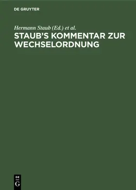 Staub / Stranz |  Staub's Kommentar zur Wechselordnung | eBook | Sack Fachmedien