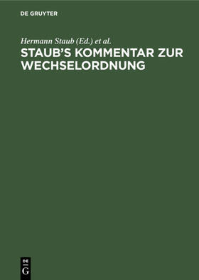 Staub / Stranz | Staub's Kommentar zur Wechselordnung | E-Book | sack.de