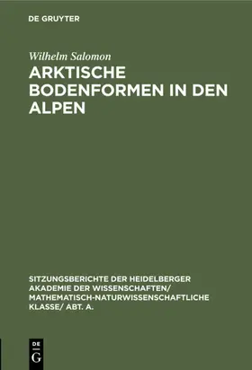 Salomon |  Arktische Bodenformen in den Alpen | eBook | Sack Fachmedien