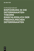 Kowalewski |  Einführung in die Determinantentheorie einschließlich der Fredholmschen Determinanten | eBook | Sack Fachmedien