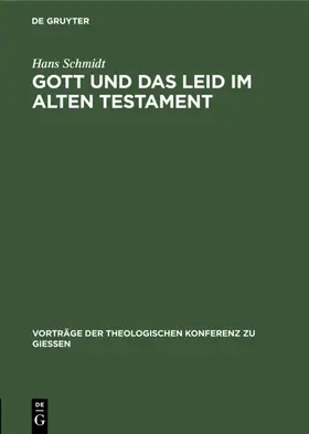 Schmidt | Gott und das Leid im Alten Testament | E-Book | www.sack.de
