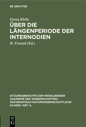 Klebs / Freund | Über die Längenperiode der Internodien | E-Book | sack.de