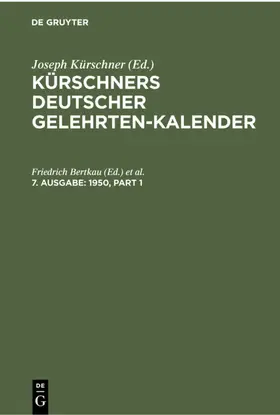 Bertkau / Oestreich |  1950 | eBook | Sack Fachmedien