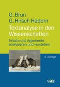 Brun / Hirsch Hadorn |  Textanalyse in den Wissenschaften | eBook | Sack Fachmedien