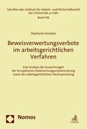 Simokat |  Beweisverwertungsverbote im arbeitsgerichtlichen Verfahren | eBook | Sack Fachmedien