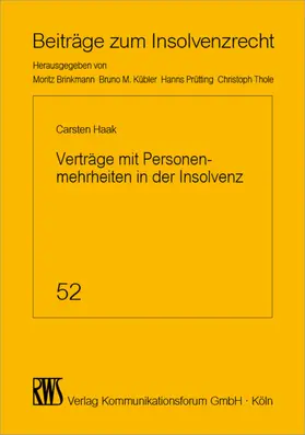 Haak |  Verträge mit Personenmehrheiten in der Insolvenz | eBook | Sack Fachmedien
