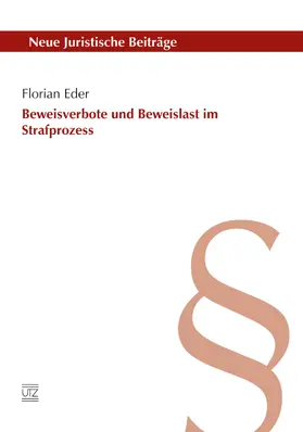 Eder |  Beweisverbote und Beweislast im Strafprozess | eBook | Sack Fachmedien