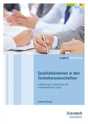 acatech |  Qualitätskriterien in den Technikwissenschaften | eBook | Sack Fachmedien
