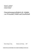 Suchanek / Ulshöfer |  Generationengerechtigkeit als Aufgabe von Wirtschaft, Politik und Gesellschaft | eBook | Sack Fachmedien