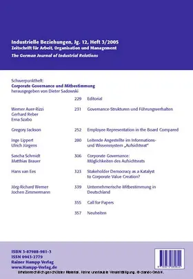 Sadowski |  Corporate Governance und Mitbestimmung | eBook | Sack Fachmedien