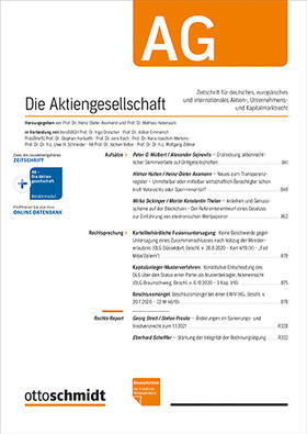 AG - Die Aktiengesellschaft | Otto Schmidt | Zeitschrift | sack.de