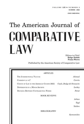 The American Journal of Comparative Law | Oxford University Press | Zeitschrift | sack.de