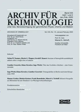  Archiv für Kriminologie | Zeitschrift |  Sack Fachmedien