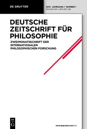 Deutsche Zeitschrift für Philosophie | De Gruyter (A) | Zeitschrift | www.sack.de