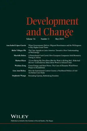 Development and Change | John Wiley & Sons | Zeitschrift | www.sack.de