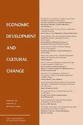  Economic Development and Cultural Change | Zeitschrift |  Sack Fachmedien