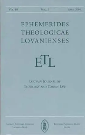 Ephemerides Theologicae Lovanienses | Peeters | Zeitschrift | sack.de