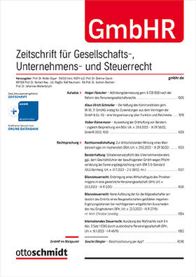 GmbH-Rundschau - GmbHR | Otto Schmidt | Zeitschrift | sack.de