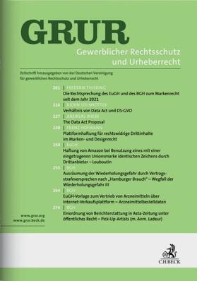 Gewerblicher Rechtsschutz und Urheberrecht (GRUR) | C.H.Beck | Zeitschrift | sack.de