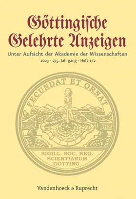 Göttingische Gelehrte Anzeigen | Vandenhoeck & Ruprecht | Zeitschrift | sack.de