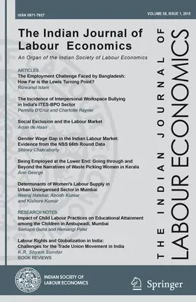 Editor-in-Chief: Alakh N. Sharma |  The Indian Journal of Labour Economics | Zeitschrift |  Sack Fachmedien
