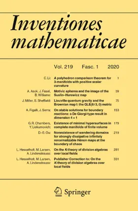  Inventiones mathematicae | Zeitschrift |  Sack Fachmedien