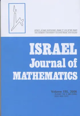 Editor-in-Chief: Tamar Ziegler |  Israel Journal of Mathematics | Zeitschrift |  Sack Fachmedien